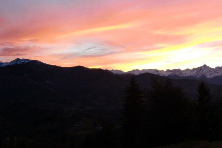 Coucher de soleil sur le mont Valier
