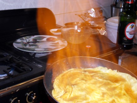 Omelette flambée