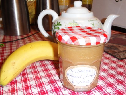 Confiture banane/rhubarbe/citron